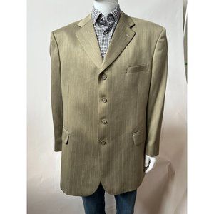 Vanetti Long  Jacket Vintage  46R Tan  Stripe Polyester